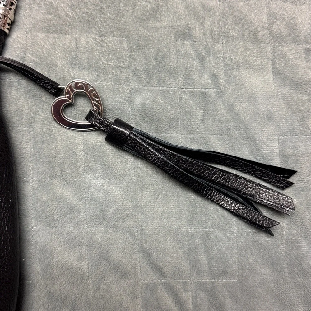 Brighton Black Leather Boho Purse, Great Condition, Crossbody, Shoulder, Wallet